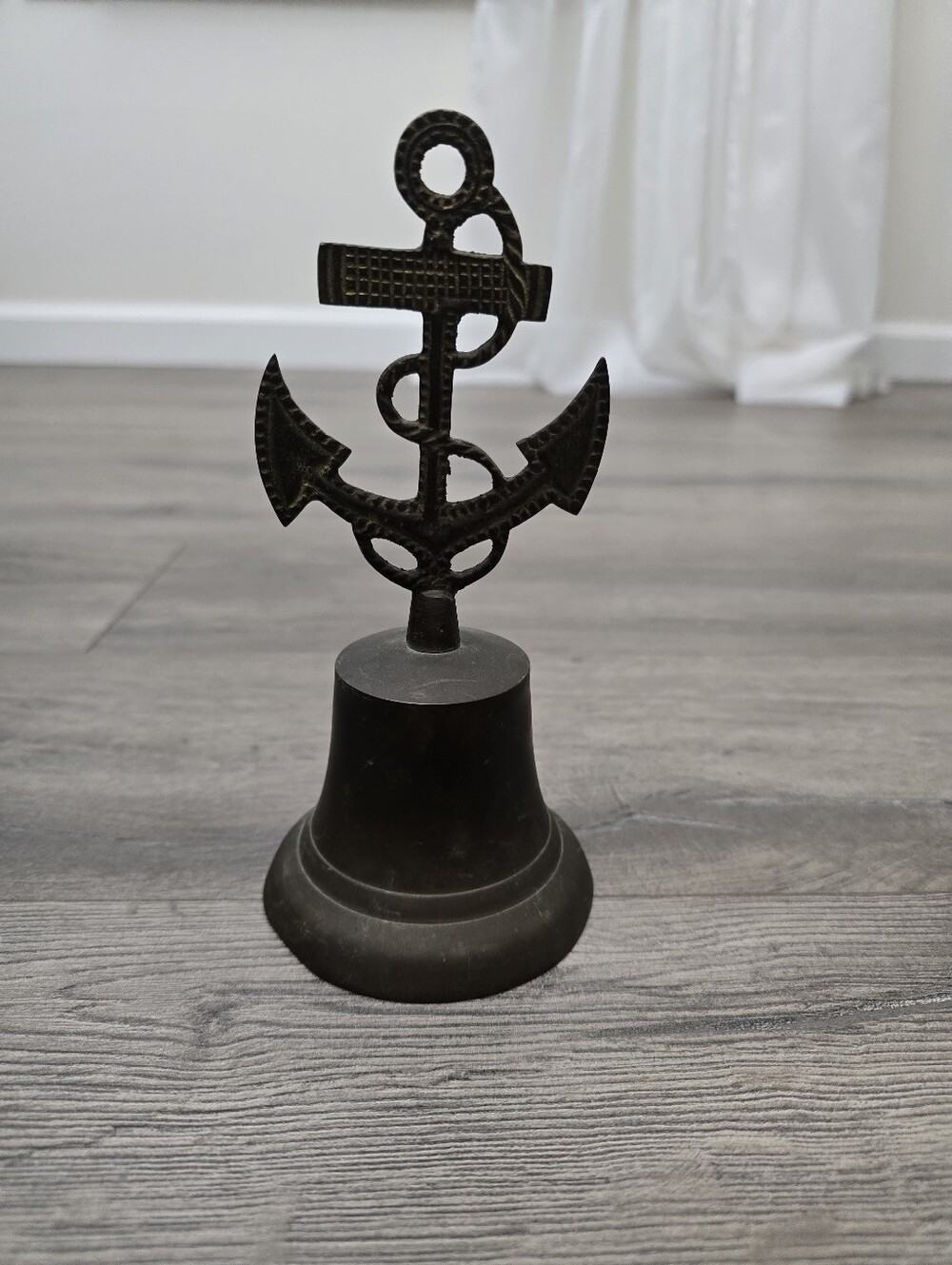 Enesco Vintage Brass Anchor Table Bell Nautical Fisherman Coastal Marine